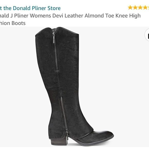 Donald J‎ Pliner Devi Leather Almond Toe Knee High Fashion Boots NWOT, size 6 - Picture 1 of 16